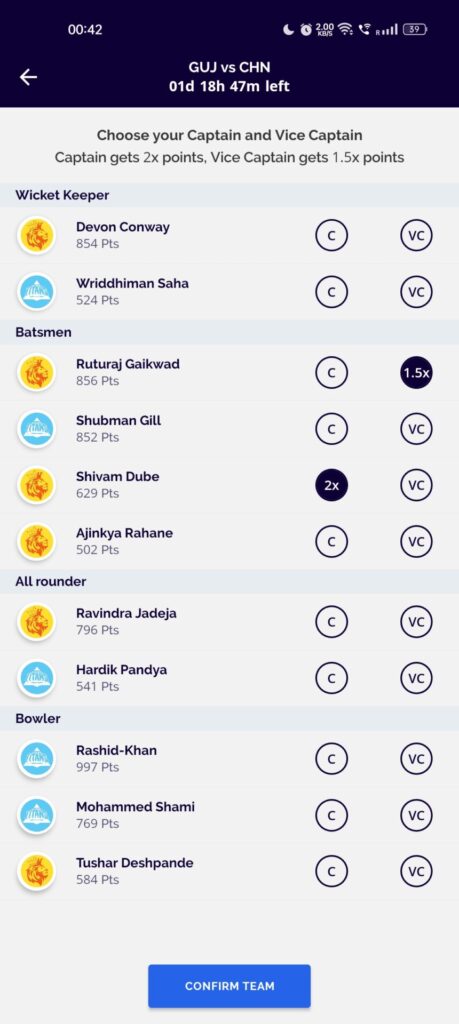 How to Select Captain On League11