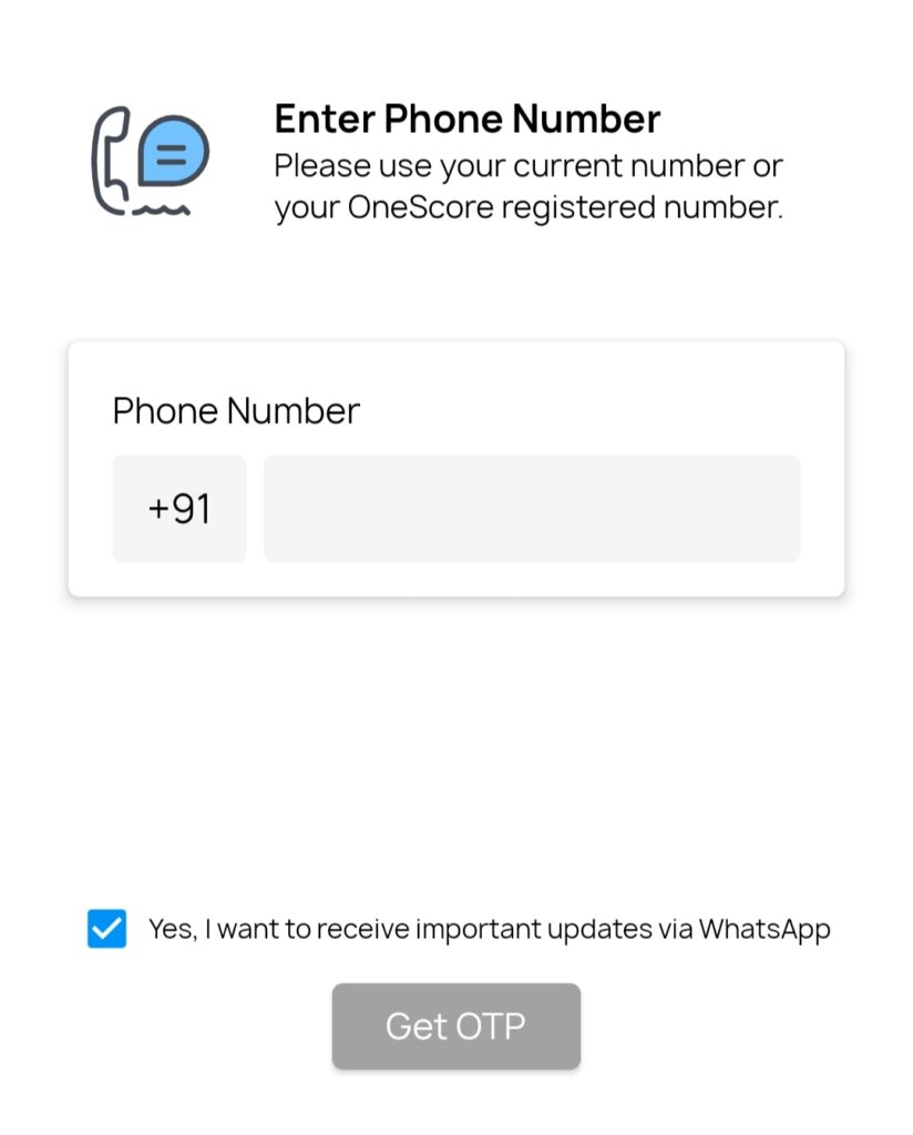 Enter your aadhaar card linked mobile number and verify with OTP