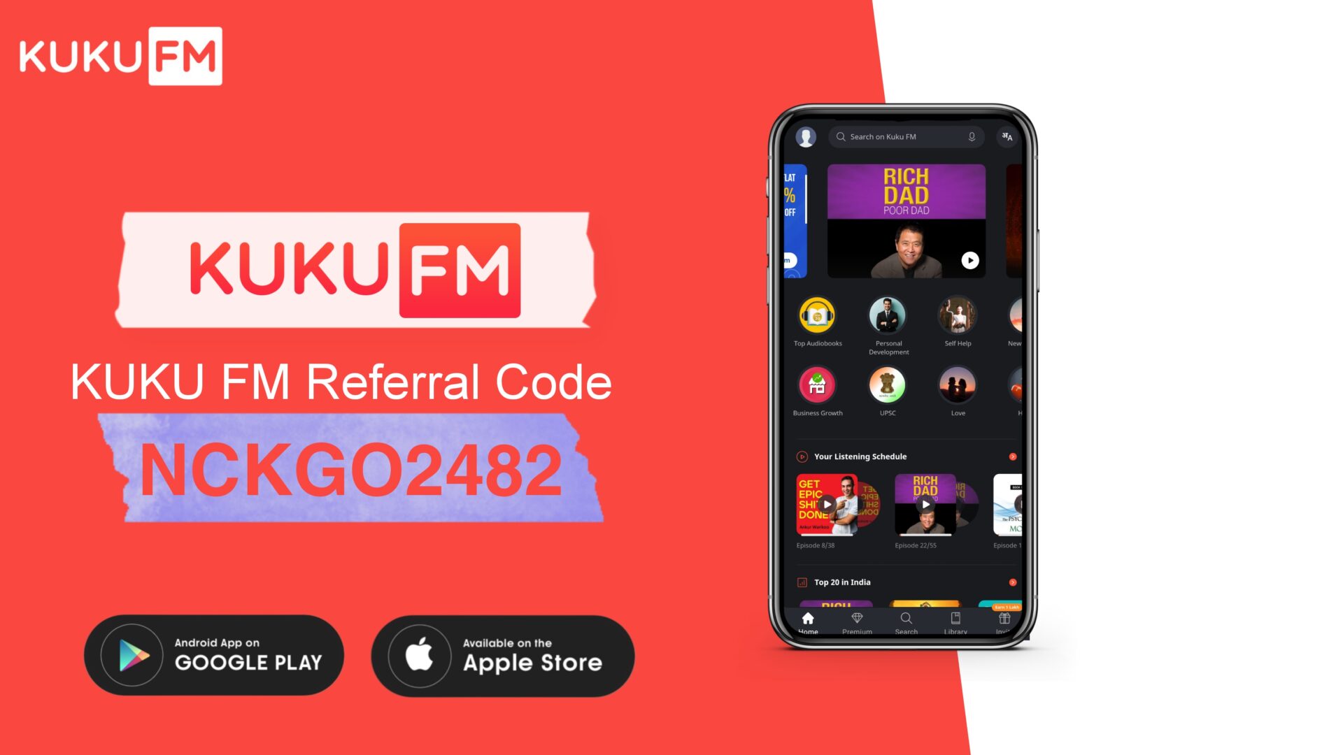 Kuku FM Referral Code