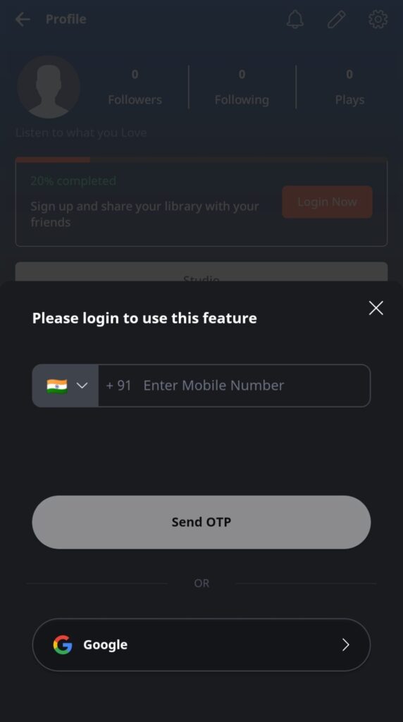 Kuku FM Signup Process