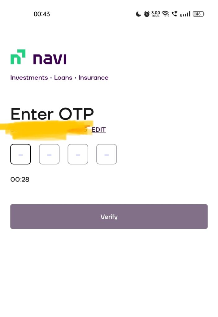 Navi App OTP Verification