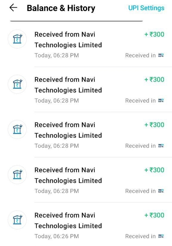 Navi App Payments Proof