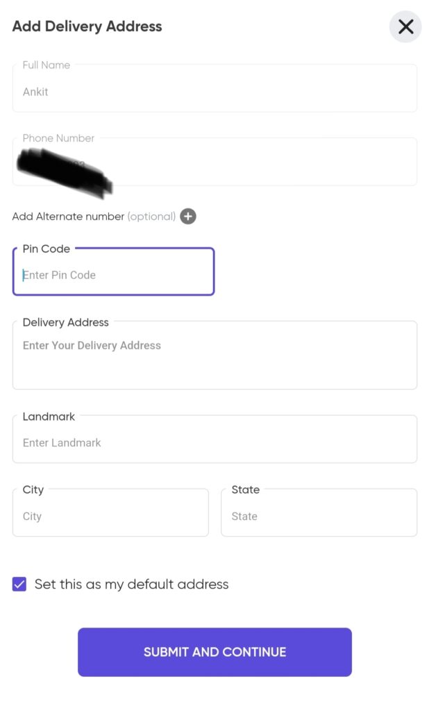 Physics Wallah Address Adding