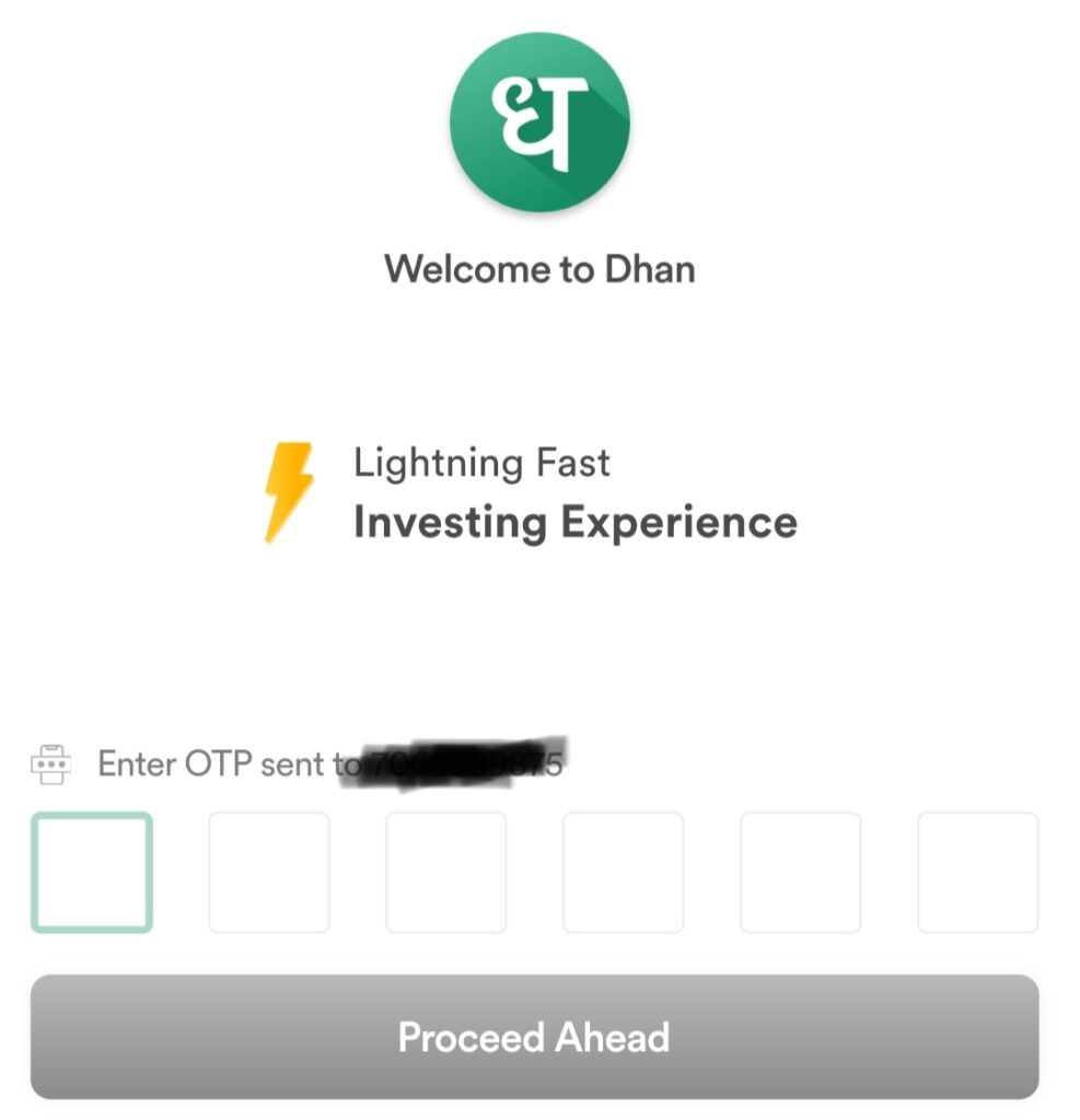 Dhan App OTP Verification