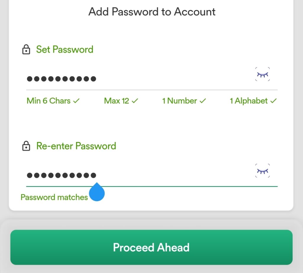 Dhan app passward setup