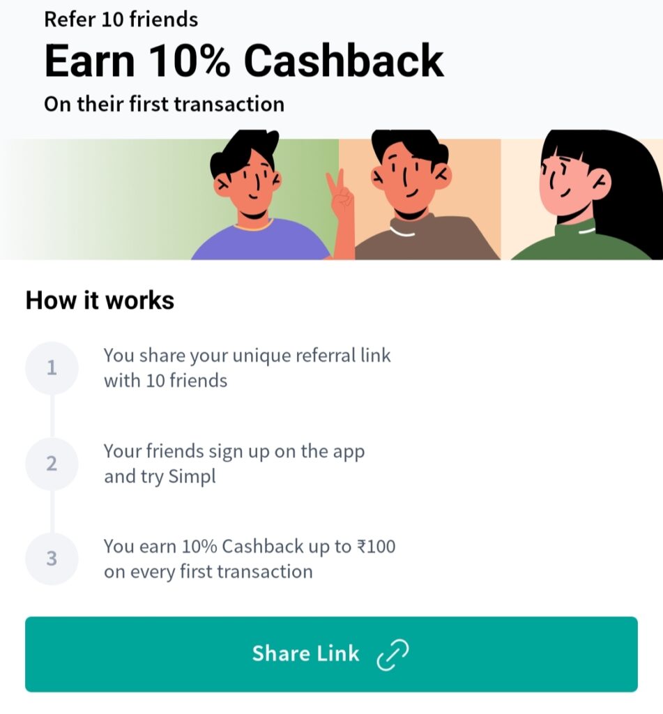 Copy the Simpl Pay Later Referral Code/Link