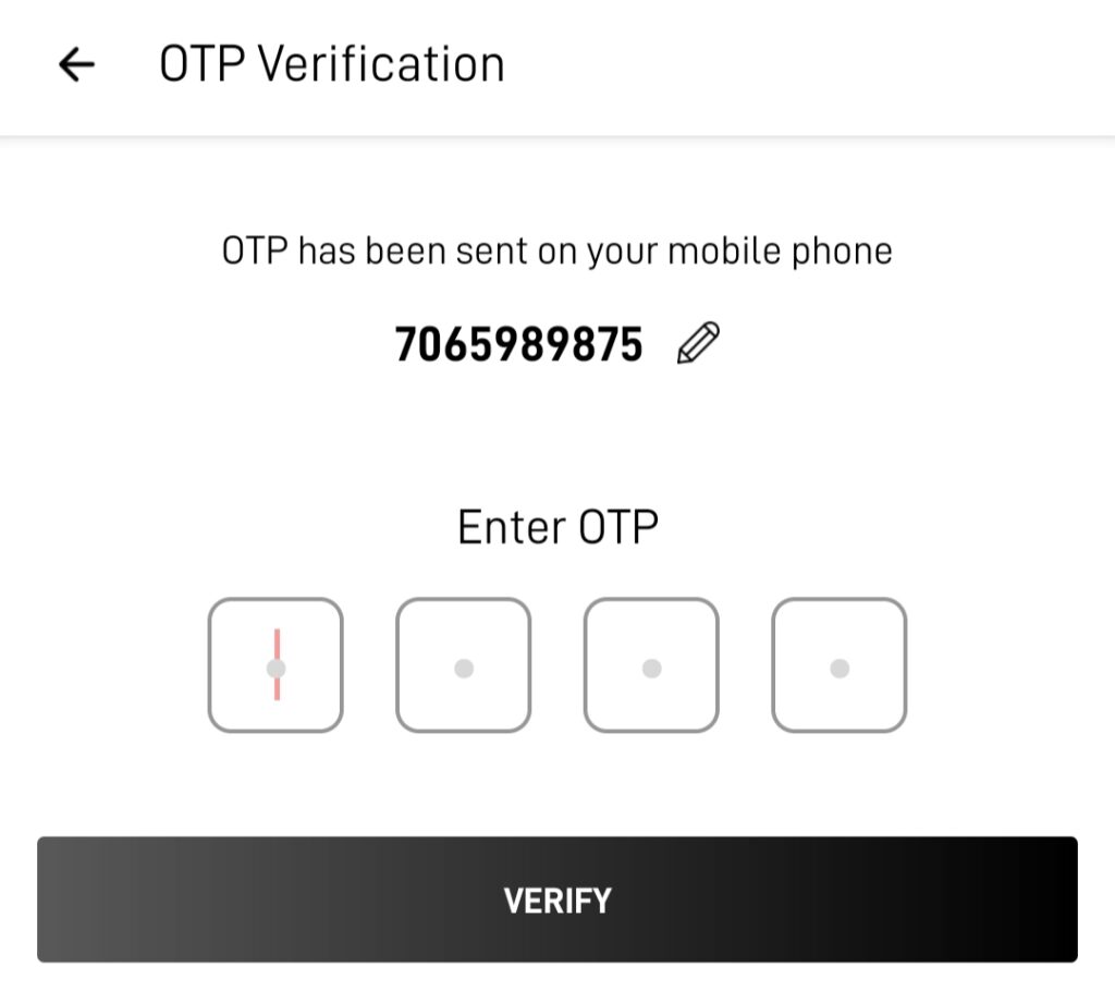 MyGlamm OTP Verification