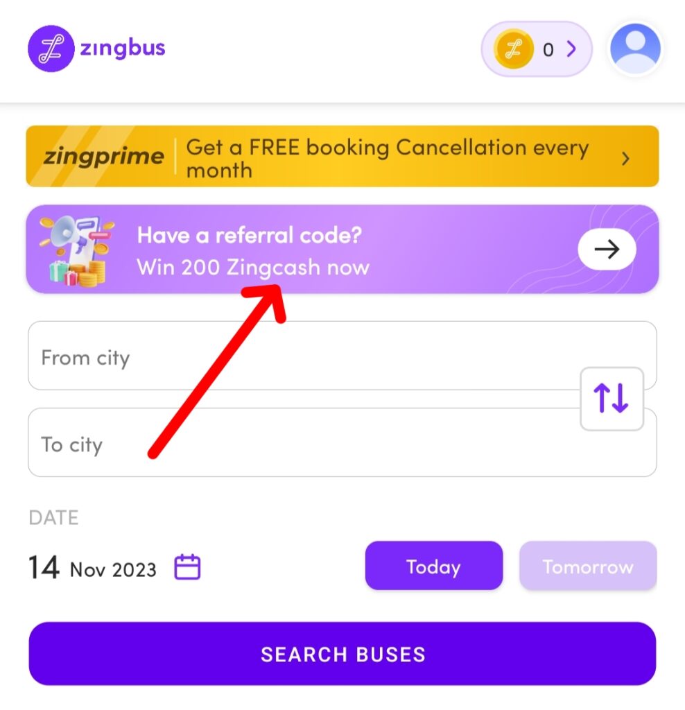 How To Apply Zingbus Referral Code