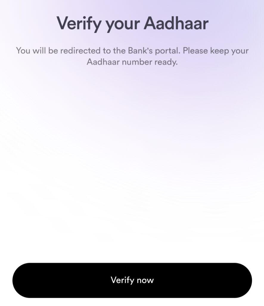 Verify Aadhar in stable money