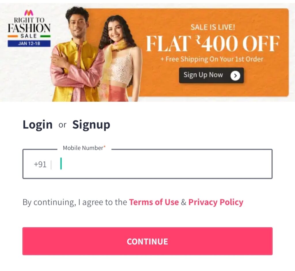 How to register in myntra app